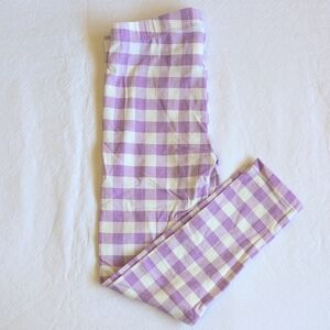 epic threads purple & white gingham print leggings girls size 5